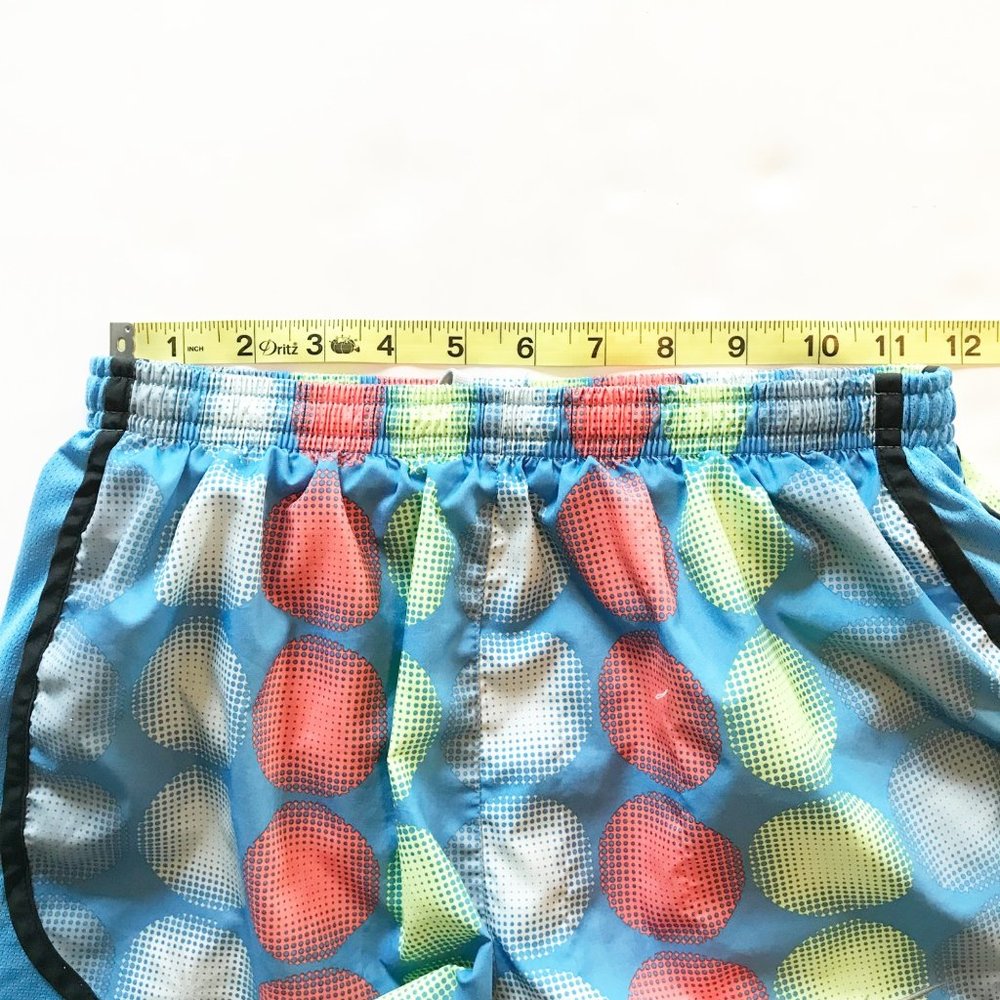 NIKE Tempo Dri-Fit Blue Polka Dot Running Shorts Athletic Womens Small - Picture 10 of 10